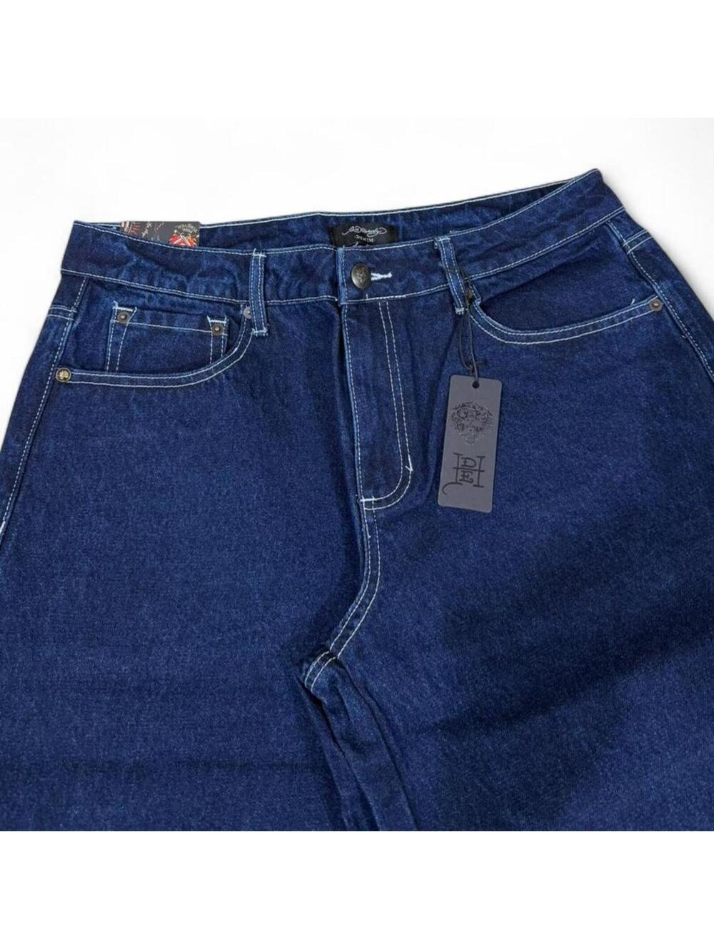 ED HARDY wide leg tiger print denim jeans - Picture 5 of 8